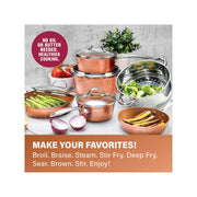Gotham Steel 2691 Hammered Copper 10pc Cookware Set