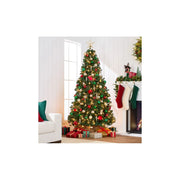 Best Choice Products SKY2888 7.5ft Pre-Lit Spruce Artificial Christmas Tree w/ Easy Assembly, Metal Hinges & Foldable Base