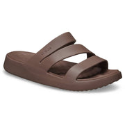 Crocs Getaway Strappy Women's Sandals, Lightweight EVA, Cushioned Croslite Footbed, 1.3-Inch Platform, Truffle, 8