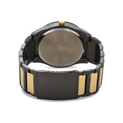 U.S. Polo Assn. Men's Classic Watch, Black Case, Gold Center Link Bracelet, Quartz Movement, Mineral Glass Crystal, USC80660WM