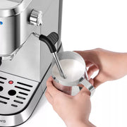 Casabrews CM5418BASIC 20 Bar Espresso Machine with Milk Frothing System, Stainless Steel, Silver