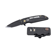 Tec X Harley Davidson Tin Knife & Sharpener Collectible Tin Gift Set