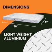 DDRPL Flybold 28-Inch Griddle Cover, Durable Diamond-Cut Aluminum, Weatherproof, Lightweight with Ergonomic Handles and Integrated Hangers