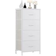 Yangming NCHJ2-4BC 4-Drawer Chest of Drawer Fabric Dresser, White