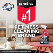 Resolve Ultra Pet Odor and Stain Remover Spray, Advanced Oxi Plus Odor Stop Technology, Light Yellow, 32 fl oz, Pack of 2