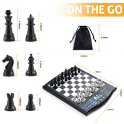 LEVEROAM Talking Chess Academy Electronic Chess Set with Voice Teaching System, Magnetic Pieces, High ELO 2000 AI Engine, Portable Board, LM183
