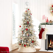 Best Choice Products Woven Hyacinth Christmas Tree Collar with Cord Cut-Out, Rustic Design, 24in, SKY6790