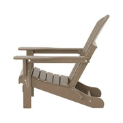 WestinTrends 74-961F-5D6213117889 Outdoor Poly Folding Adirondack Chair - Weathered Wood