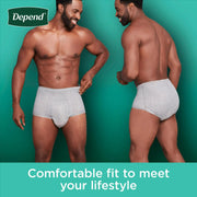 Kimberly Clark 105330501 Depend Fresh Protection Adult Incontinence Underwear for Men, Maximum, XXL, Grey, 44 Count
