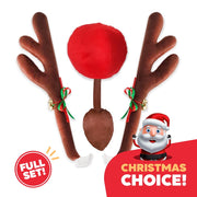 New Age U.S. JXH_9384 Car Reindeer Antlers & Nose Full Set Christmas Decorations, Brown