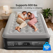 Ophanie AMH5V267 King Air Mattress, 18-Inch Elevated Inflatable Bed with Built-in Electric Pump, Puncture-Resistant PVC, 21 Air Coils