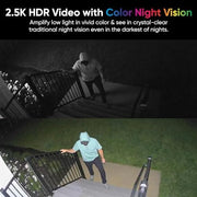 Wyze Battery Cam Pro Wireless Indoor/Outdoor Security Camera, 2.5K HDR, Color Night Vision, Integrated Spotlight, Siren, Two-Way Audio, White