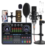 Also Go BAOKALER 48V XLR Large Diaphragm Condenser Microphone Kit with Live Sound Card, Bluetooth 5.2, USB-C, RGB Lighting