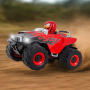 NKOK Sonic Racing CrossWorlds RC Monster Truck with Knuckles, Turbo Boost, All-Terrain Tires, LED Lights, Red