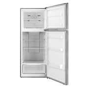 Farberware Frost Free Top Mount Refrigerator, 14.8 cu ft, Silver with Textured White Door, Adjustable Glass Shelves, Energy Efficient