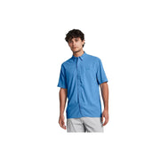 Under Armour 101415178-4490071 Shorebreak Hybrid Woven Short-Sleeve Button-Down Shirt, Boundless Blue