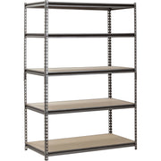 Muscle Rack 5-Shelf Steel Shelving, Silver-Vein, 24