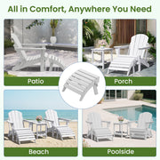 SERWALL HDPE Outdoor Ottoman Folding Patio Footstool, Weather-Resistant, Collapsible, White, 19.3x16.9x13.2 in, WM-SW-A061-012-001