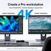 iVANKY VCD03-US FusionDock 1 MacBook Pro Docking Station with 150W Power Adapter, 12-in-2 Dual 4K 60Hz Monitor Dock