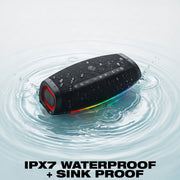 Skullcandy Barrel Micro Bluetooth Speaker, IPX7 Waterproof, Bass Boost, Built-In Carabiner, 12h Playtime, LED Light Show, Black