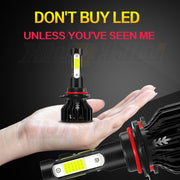 XWQHJW 6pcs LED Headlight and Fog Light Bulb Combo Kit, 9005 and H7 High/Low Beam, H11 Fog Light, 60W, 6000K Pure White