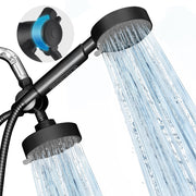 BLACK+DECKER 5-Setting Dual Handheld and Rainfall Shower Head with Anti-Clog Nozzles, 60in Stainless Steel Hose, Chrome BD0029