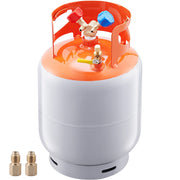 KFFKFF 30 LBS Refrigerant Recovery Cylinder, 400 PSI Durable HP295 Steel Portable Tank with Dual-Use Brass Y-Valve for Liquid and Vapor, Compatible with R22 R134A R410A LX-33629