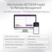 NETGEAR GS728TXP-300NAS 28-Port Managed PoE Gigabit Ethernet Smart Switch, 24 PoE+ Ports 190W, 4 x 10G SFP+, Desktop or Rack Mount