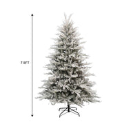 Holiday Time 7.5' Pre-Lit Royal Cedar Green Flocked Artificial Christmas Tree with Warm White LED Lights