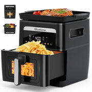 Bluebow 9QT Air Fryer & Grill Pan Combo, Large Capacity, 8 Preset Functions