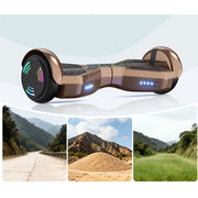 Tcdjtc LBW17 Off Road Electric Scooter, Dual 400W Motors, Self-Balance Technology, LED Lights, Bluetooth Speaker, Gold