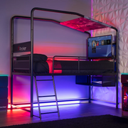 X Rocker 2113001 Contra Mid-Sleeper Gaming Bed with TV Mount, Black, Twin