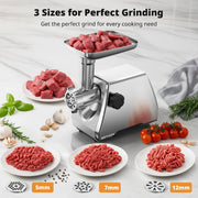 AIRMSEN R-080 Electric 3 in 1 Meat Grinder, 2500W Motor, Stainless Steel, Sausage and Kubbe Maker Kit