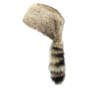 Crown Cap Davey Crocket Rabbit with Raccoon Tail Hat - Natural - 2XL