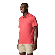 Columbia PFG Solar Stream Short-Sleeve Polo for Men - Sunset Red - L