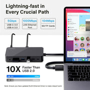 iVANKY VCD03-US FusionDock 1 MacBook Pro Docking Station with 150W Power Adapter, 12-in-2 Dual 4K 60Hz Monitor Dock