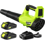 LWQ Cordless Leaf Blower, 20V Leaf Blower with 2 Batteries & Charger, 450CFM/150MPH, Green