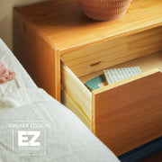 Walker Edison WMDCL011D4CA1 Declan 1 Drawer Nightstand, Caramel Brown