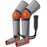 Nekteck Leg Massager for Circulation and Pain Relief, Air Compression Foot Calf Thigh Massager, 6 Modes, 3 Air Pressure Intensities, 2 Heat Levels, 3 Vibration Functions, Gray, FE-7208