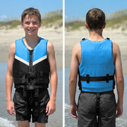 Gogokids OW300028 Kids Swim Vest Life Jacket Youth Adjustable Flotation Buoyancy Swim Trainer Vest, Blue/Black