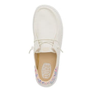 Heydude Wendy Funk Surf Baja Women's Slip On Shoes, Ivory Multi, Lightweight Loafers with Elastic Laces and Removable Foam Insole, 43156-1MV
