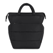 Baby Boom Puffer Backpack Diaper Bag Tote, Large, Black, Convertible with PEVA-Lined Changing Pad