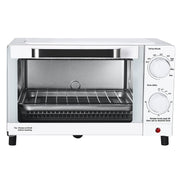 Mainstays MS8402550614-02 4 Slice Countertop Toaster Oven with 3 Settings, Includes Baking Rack and Pan, Arctic Whit