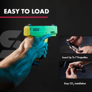 Sabre Pepper Projectile Launcher Kit, Compact Personal Safety Device with Adjustable Fiber Optic Sights, 7 .68 Caliber Pepper Projectiles, 350 FPS Velocity, Includes Practice Projectiles and Padded Case, SL-P1C
