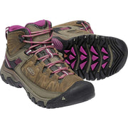 KEEN 1018178 Targhee III Mid Waterproof Hiking Boots for Ladies - Weiss/Boysenberry - 6M
