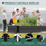 Land Guard Raised Rectangle Garden Bed, Durable Galvanized Metal, Rust-Resistant Powder Coating, 8x4x3ft, Deep 3ft Growing Depth, Easy Assembly, Silver