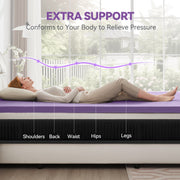 BDEUS Gel Memory Foam Mattress Topper, 2 Inch Cooling Ventilated Soft Plush, Twin Size, Purple