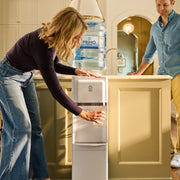 Primo Water Top Loading Classic 2 Temp Water Dispenser, White with Stainless Steel Accents, 5 Gal Capacity, Child Safety Lock