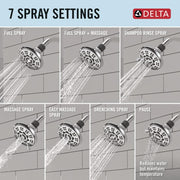 Delta 7-Setting Shower Head, Chrome Finish, 1.75 GPM, Adjustable Spray Patterns, WaterSense Certified, 75705