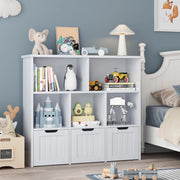 Homfa FMD-112 5 Cube Toy Storage Organizer with 3 Movable Drawers, Gray Finish